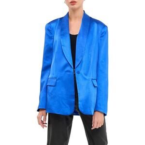 NWOT Endless Rose Electric Blue Satin Blazer